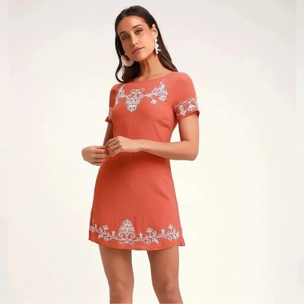 Lulu’s “Tale to Tell” Embroidered Shift Dress